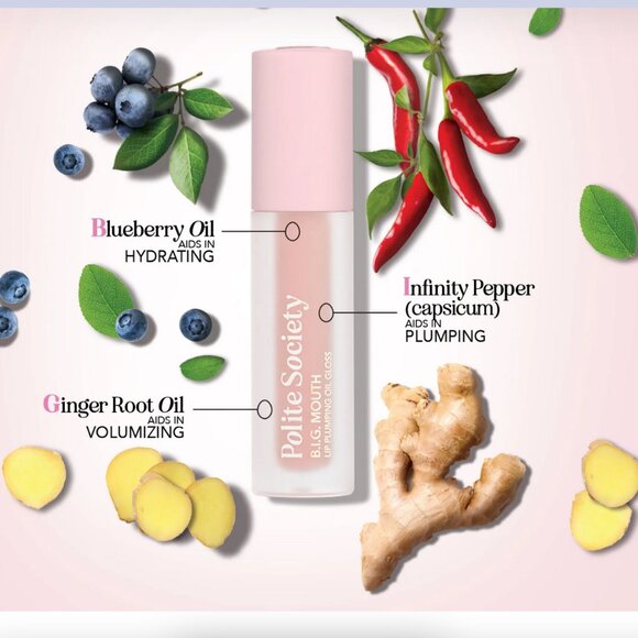 NEW Polite Society B.I.G. MOUTH Lip Plumping Oil Gloss - Picture 3 of 9